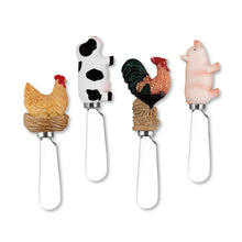 Load image into Gallery viewer, Mr. Spreader 4-Piece Farm Animals Cheese Spreader, Assorted