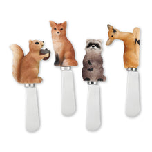 Load image into Gallery viewer, Mr. Spreader 4-Piece Woodland Animals Resin Cheese Spreader, Assorted