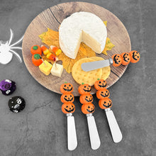 Load image into Gallery viewer, Jack-o'-lantern Cheese Spreader Set of 4