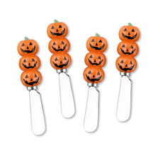 Load image into Gallery viewer, Jack-o'-lantern Cheese Spreader Set of 4