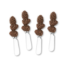 Load image into Gallery viewer, Pine Cones Cheese Spreader Set of 4
