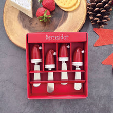 Load image into Gallery viewer, Santa Hats Cheese Spreader Set of 4
