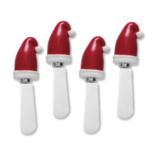 Load image into Gallery viewer, Santa Hats Cheese Spreader Set of 4