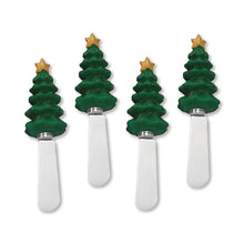 Load image into Gallery viewer, Christmas Trees Cheese Spreader Set of 4