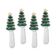 Load image into Gallery viewer, Holiday Trees Cheese Spreader Set of 4