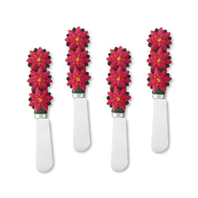 Load image into Gallery viewer, Poinsettias Cheese Spreader Set of 4