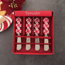 Load image into Gallery viewer, Peppermint Candies Cheese Spreader Set of 4