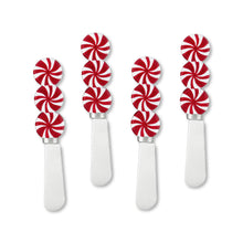 Load image into Gallery viewer, Peppermint Candies Cheese Spreader Set of 4