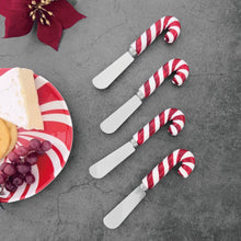 Load image into Gallery viewer, Candy Canes Cheese Spreader Set of 4