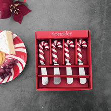 Load image into Gallery viewer, Candy Canes Cheese Spreader Set of 4