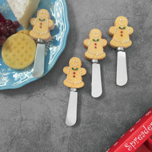 Load image into Gallery viewer, Gingerbread Men Cheese Spreader Set of 4