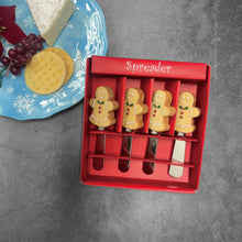 Load image into Gallery viewer, Gingerbread Men Cheese Spreader Set of 4