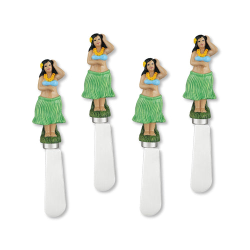 Mr. Spreader 4-Piece Hula Girl Resin Cheese Spreader