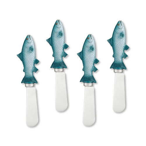 Mr. Spreader 4-Piece Salmon Resin Cheese Spreader