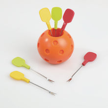 Load image into Gallery viewer, Pickleball w/Paddles Cocktail Picks, Set of 7