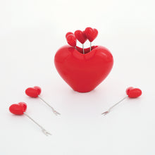 Load image into Gallery viewer, Red Heart Cocktail Picks, Set of 7