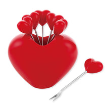 Load image into Gallery viewer, Red Heart Cocktail Picks, Set of 7