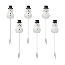 Load image into Gallery viewer, Snowman Cocktail Picks, Set of 6