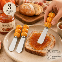 Load image into Gallery viewer, Pumpkins Cheese Spreader Set of 3