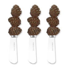 Load image into Gallery viewer, Pinecones Cheese Spreader Set of 3