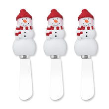 Load image into Gallery viewer, Jolly Snowman Cheese Spreader Set of 3