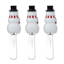 Load image into Gallery viewer, Top Hat Snowman Cheese Spreader Set of 3