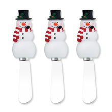 Load image into Gallery viewer, Top Hat Snowman Cheese Spreader Set of 3