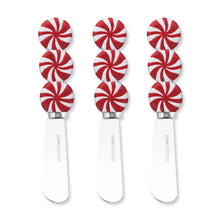 Load image into Gallery viewer, Peppermint Candy Cheese Spreader Set of 3