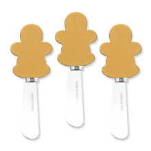 Load image into Gallery viewer, Gingerbread Men Cheese Spreader Set of 3