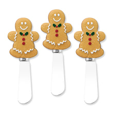 Load image into Gallery viewer, Gingerbread Men Cheese Spreader Set of 3