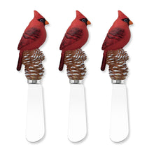 Load image into Gallery viewer, Cardinal Bird Cheese Spreader Set of 3