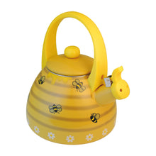 Load image into Gallery viewer, Bee Hive Enamel Whistling Kettle
