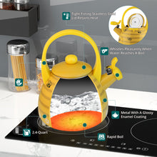 Load image into Gallery viewer, Bee Hive Enamel Whistling Kettle