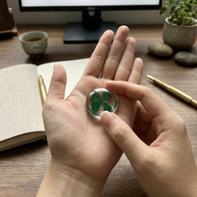 Load image into Gallery viewer, Four Leaf Clover Worry Stone, Clear Polyresin Pocket Stone
