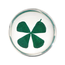 Load image into Gallery viewer, Four Leaf Clover Worry Stone, Clear Polyresin Pocket Stone