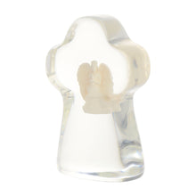 Load image into Gallery viewer, Angel Standing Cross, Clear Resin Desktop Decor
