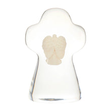 Load image into Gallery viewer, Angel Standing Cross, Clear Resin Desktop Decor