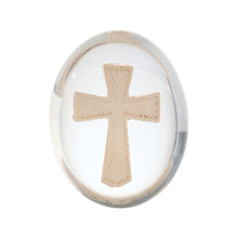 Load image into Gallery viewer, Believe Cross Worry Stone, Clear Polyresin Pocket Stone