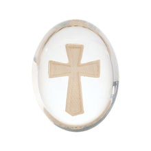 Load image into Gallery viewer, Courage Cross Worry Stone, Clear Polyresin Pocket Stone