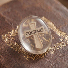 Load image into Gallery viewer, Courage Cross Worry Stone, Clear Polyresin Pocket Stone