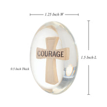 Load image into Gallery viewer, Courage Cross Worry Stone, Clear Polyresin Pocket Stone