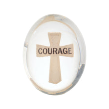 Load image into Gallery viewer, Courage Cross Worry Stone, Clear Polyresin Pocket Stone