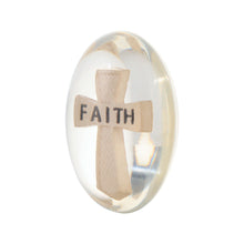 Load image into Gallery viewer, Faith Cross Worry Stone, Clear Polyresin Pocket Stone