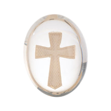 Load image into Gallery viewer, Faith Cross Worry Stone, Clear Polyresin Pocket Stone