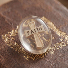 Load image into Gallery viewer, Faith Cross Worry Stone, Clear Polyresin Pocket Stone