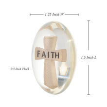 Load image into Gallery viewer, Faith Cross Worry Stone, Clear Polyresin Pocket Stone