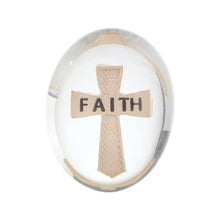 Load image into Gallery viewer, Faith Cross Worry Stone, Clear Polyresin Pocket Stone