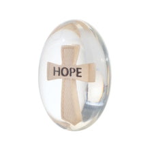 Load image into Gallery viewer, Hope Cross Worry Stone, Clear Polyresin Pocket Stone