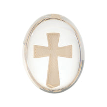Load image into Gallery viewer, Hope Cross Worry Stone, Clear Polyresin Pocket Stone