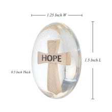 Load image into Gallery viewer, Hope Cross Worry Stone, Clear Polyresin Pocket Stone